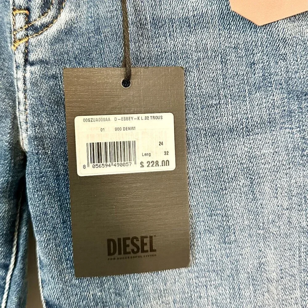 NWT Diesel Denim D-Ebbey Bootcut Low Waist Jeans - Size 24
